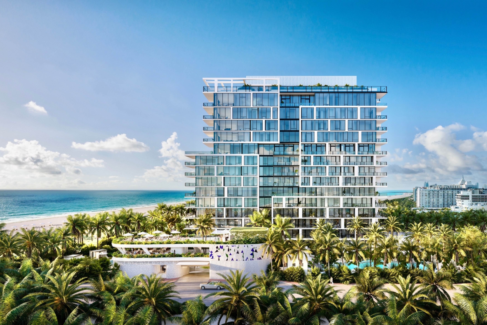 Rosewood Residences Miami Beach tower and restored Raleigh facade